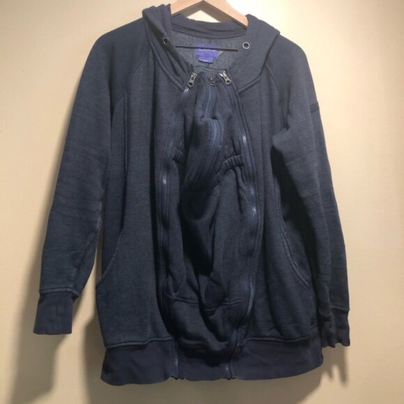 Seraphine 3 in 1 Maternity Hoodie Sweatshirt size medium color Navy - Picture 1 of 5